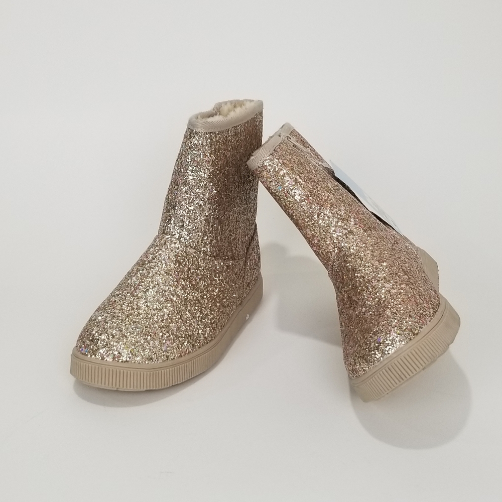 Cat & Jack Gold Sparkle Boots with Plush Shearling Style Lining!